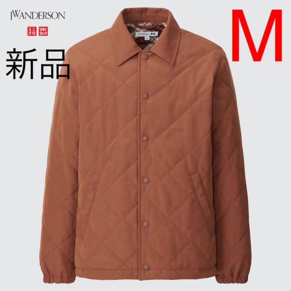 Uniqlo JW Anderson padded quilted chore coat jacket M Rust Plaid Men's